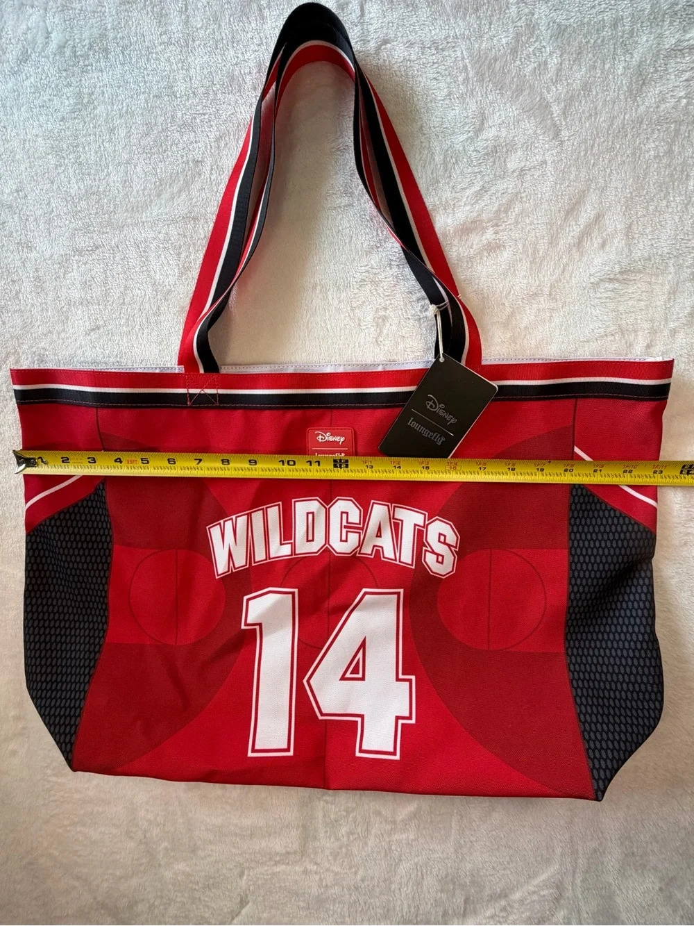 Loungefly Disney High School Musical Wildcats Red Number 14 Tote Bag NWT